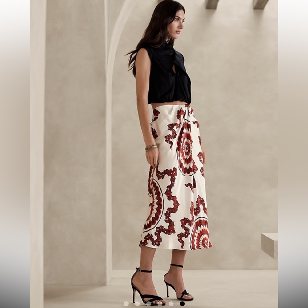 NWT Banana Republic ZANDRA SILK MIDI SKIRT